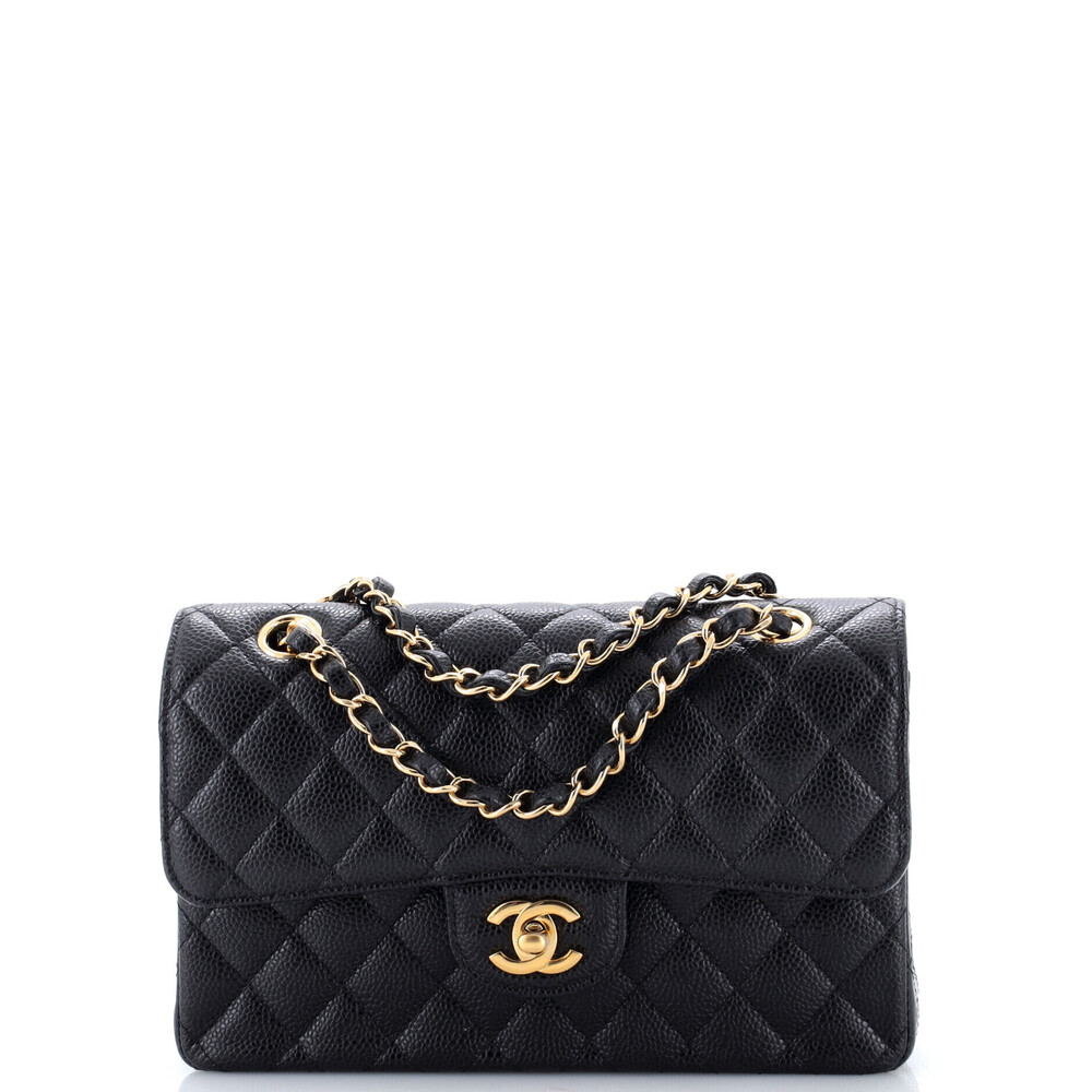 Chanel Small Classic Double Flap Bag Quilted Caviar